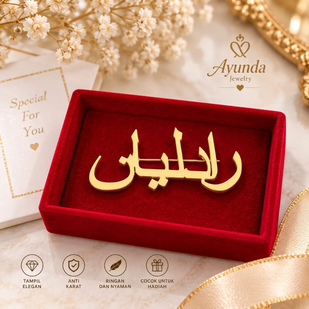 Bros nama custom font arabic bros titanium wanita