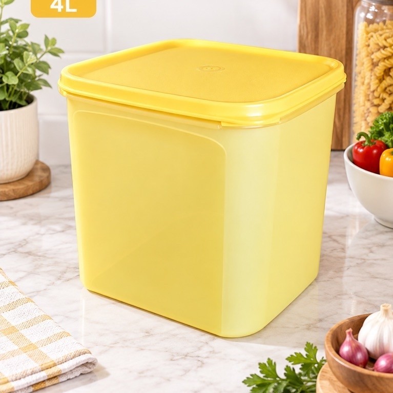 tupperware mm square 4L toples warna kuning