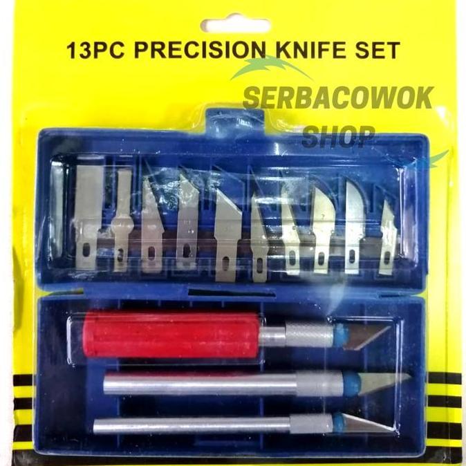 Alkandazerr - Hobby Knife Set Pisau Ukir Pahat Kayu Set 13 Pcs Precision Knife Set