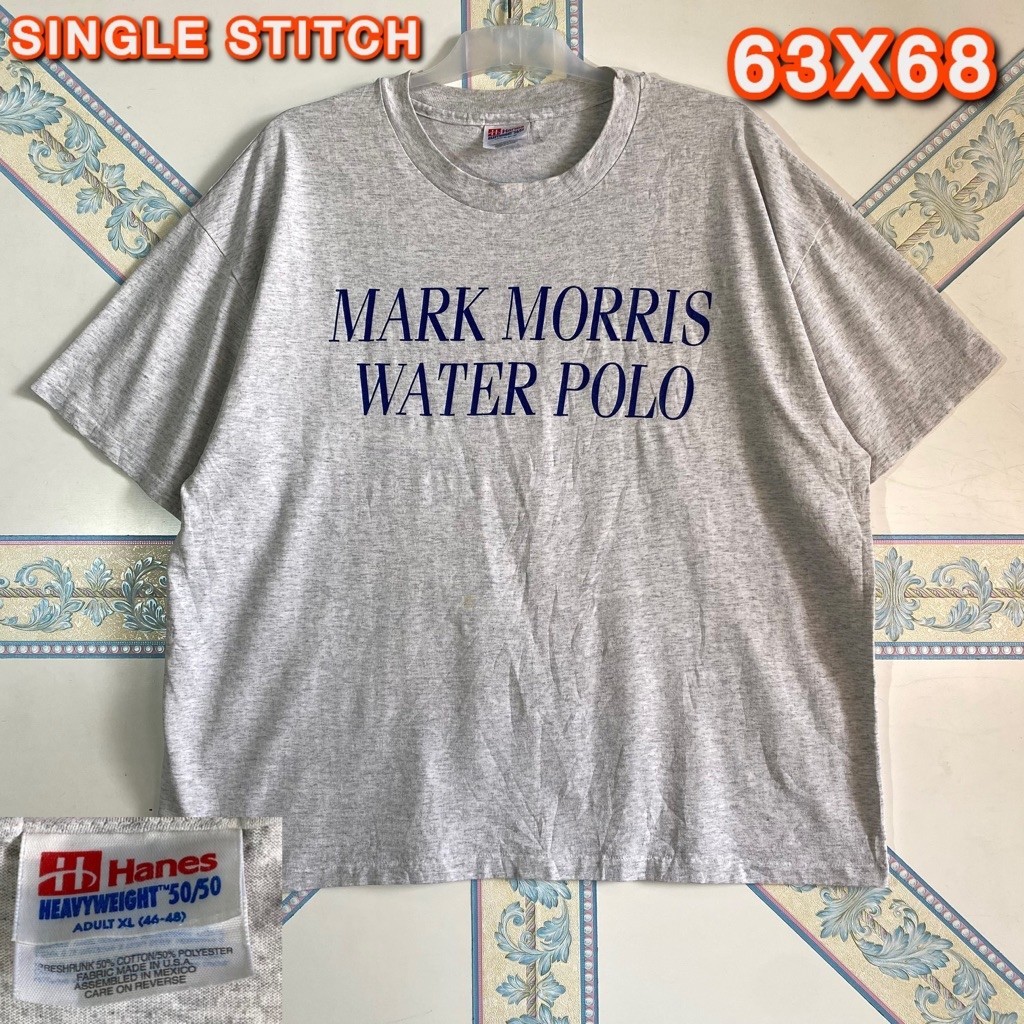 Kaos Vintage Hanes Heavyweight Single Stitch Mark Morris Water Polo Grey Preloved XL
