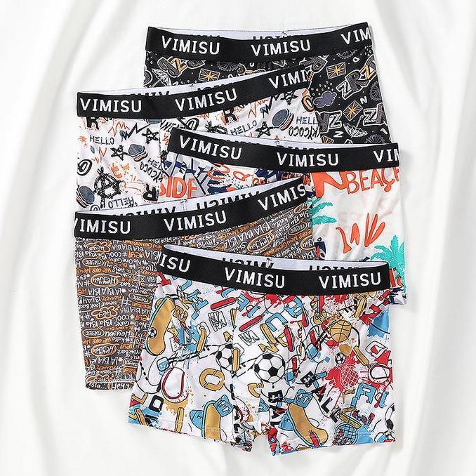 [VIMISU]Celana Dalam Boxer Pria Celana Dalam Premium Ice Silk Pendek Dewasa Katun Sport
