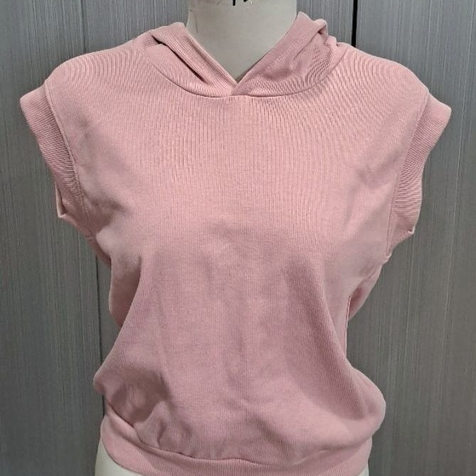 Atasan Knit Hoodie Pink Kutung Branded Preloved Baju Wanita OOTD