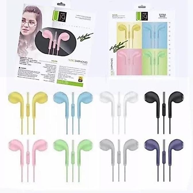 Promo HEADSET / HANDSFREE / HF STEREO MACARON U19  WARNA WARNI - PACKING PLASTIK Diskon