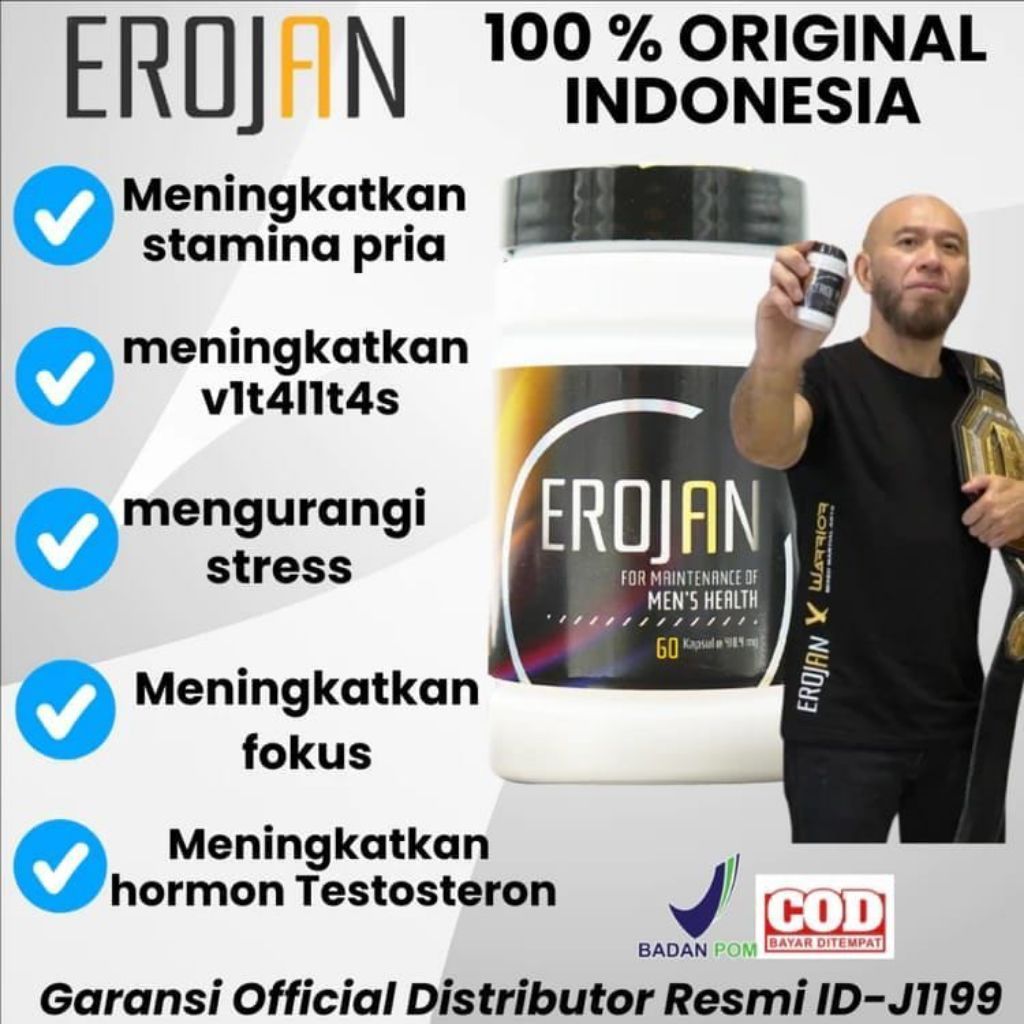 Terlaris Erojan Official Store Original 100% Kapsul Suplemen Herbal Distributor Resmi Barcode Bpom &