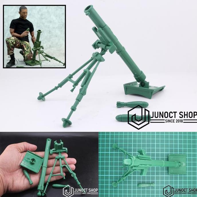 Mainan Mortar Launcher Scale 1:6 Bahan Plastik Pvc Tentara Army Canon Soldier Ama Minaitur