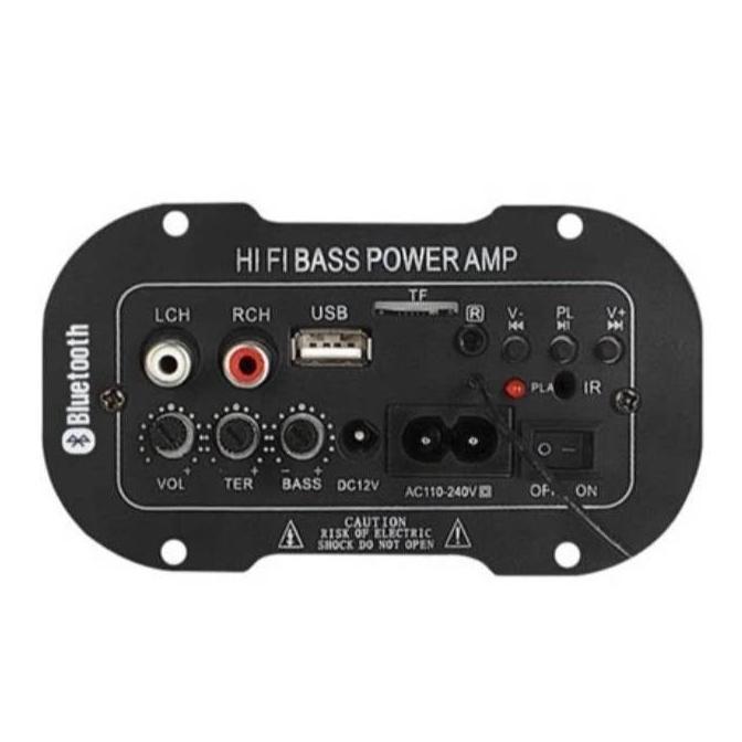 5 Inci 12V 24V 220V Amplifier Ampli Mini Board Audio Bluetooth USB FM Radio TF Player Subwoofer Mobi