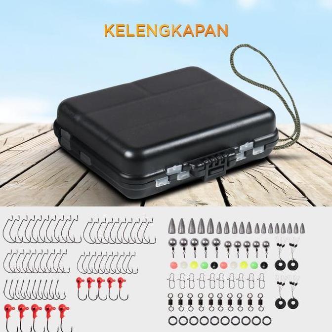 Set Kail Pancing Timah Kili Kili / Kail Pancing Fishing Hook Tackle Box Set 148 PCS - JY07