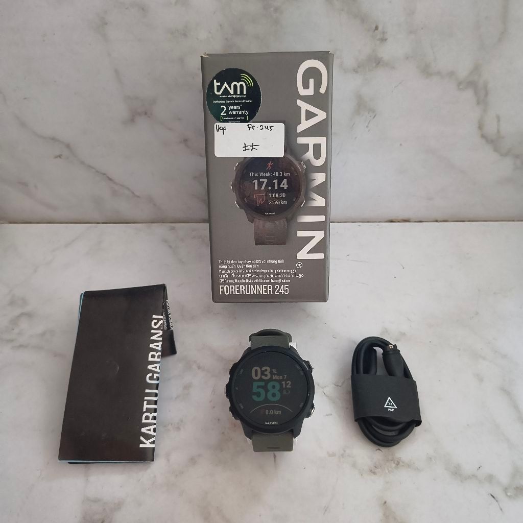 Garmin Forerunner 245 non music Bekas - Fullset Resmi second