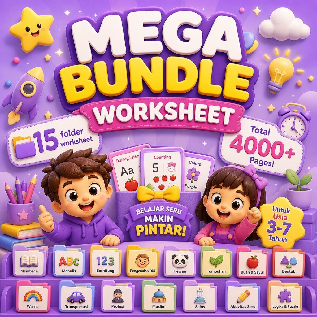WORKSHEET MEGA BUNDLE ANAK SIAP PRINT