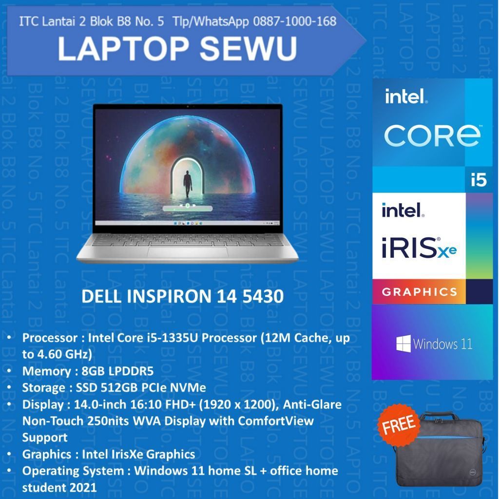 DELL INSPIRON 14 5430 Intel Core i5-1335U 8 GB SSD 512GB