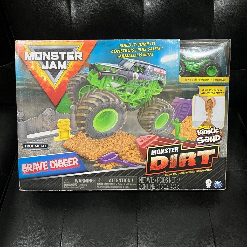 [ NEW ] MONSTER JAM Grave Digger Kinetic Sand Original spin Master
