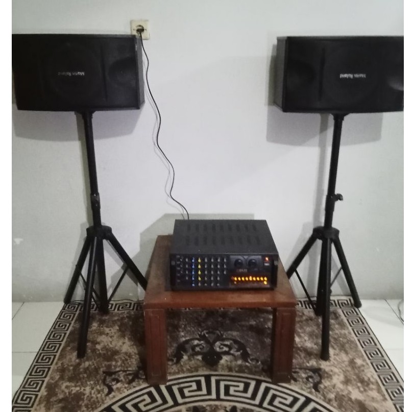Power Amplifier mixer dan speaker bekas
