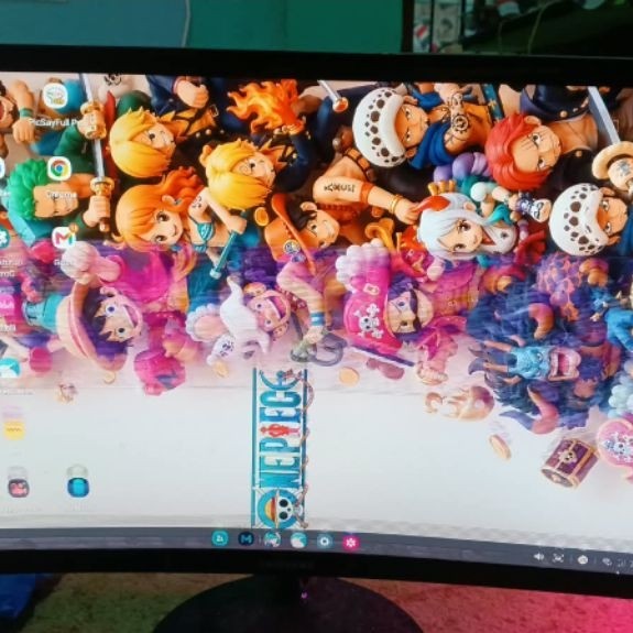 NEGO & BEKAS Monitor Curved 24 inch C24F390FHE Layar lengkung support HDMI & VGA minus sedikit