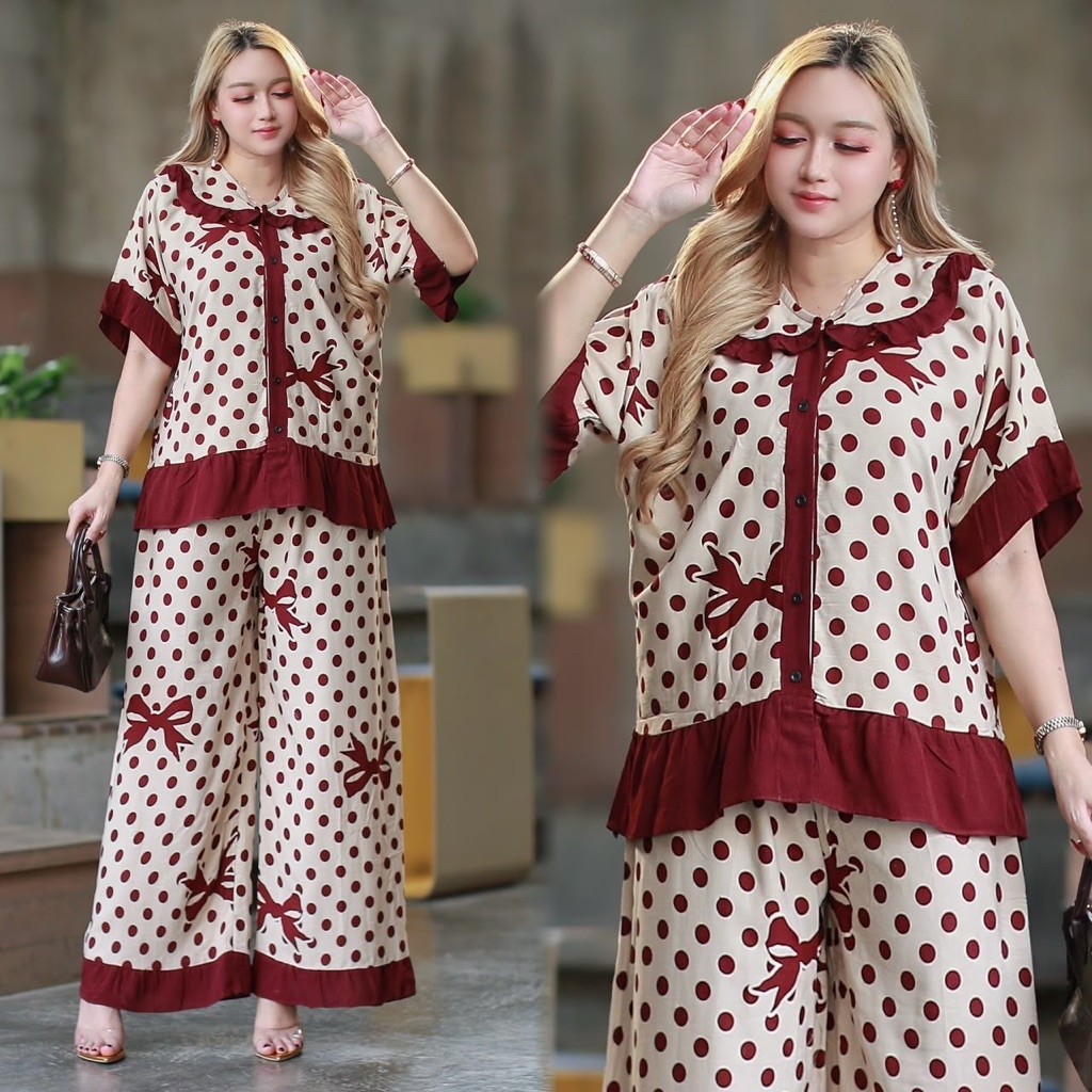 One set kanaya rayon premium // COD Setcel Rayon premium Setelan kemeja wanita