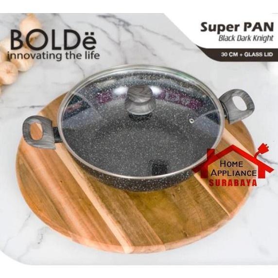 TERMURAH - BOLDe Super Pan 2 Ear Granite Wok Pan 30CM Black Dark Knight - Wajan Kuping Granit 30 CM