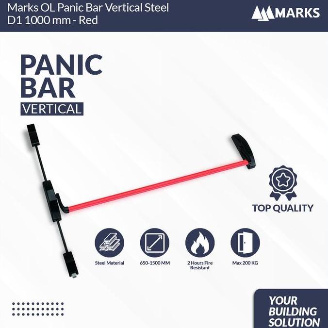TERBARU - Marks FDH 002 - Panic Bar Painted Steel - Panic Bar Vertical Steel 1000 mm