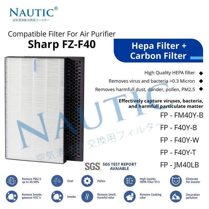 DF142 - Filter Sharp Air Purifier FP-F40 FP-F40Y FP-FM40 FP-FM40Y FZ-F40SFE
