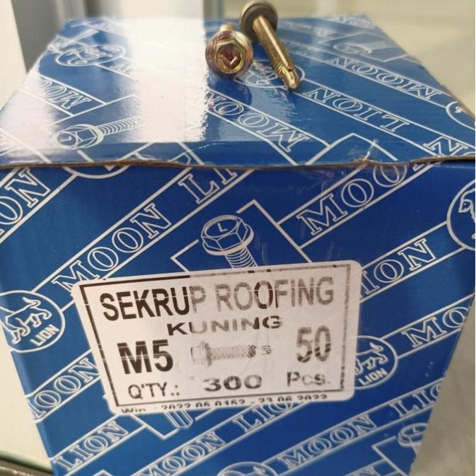 NEW Skrup baud roofing M5 5cm kuning 300bh