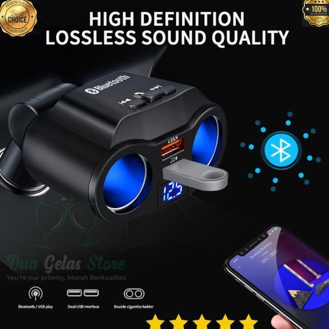 DR354 - Car Charger Bluetooth Mobil Dual USB FM Transmitter MP3 Player Handsfree LED Display