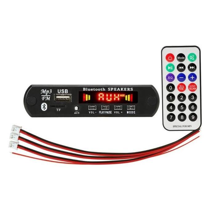 DR155 - Modul Dekoder MP3 DC 12V Nirkabel  5.0 dengan Pemutar MP3 Mobil, Perekaman Bicara, USB, Radi
