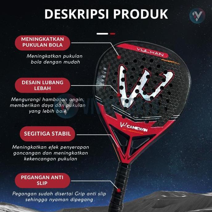 VIVASPORTS - CAMEWIN 5025 High Quality Raket Padel Original / Paddel Racket CAMEWIN 5025 Carbon 12K