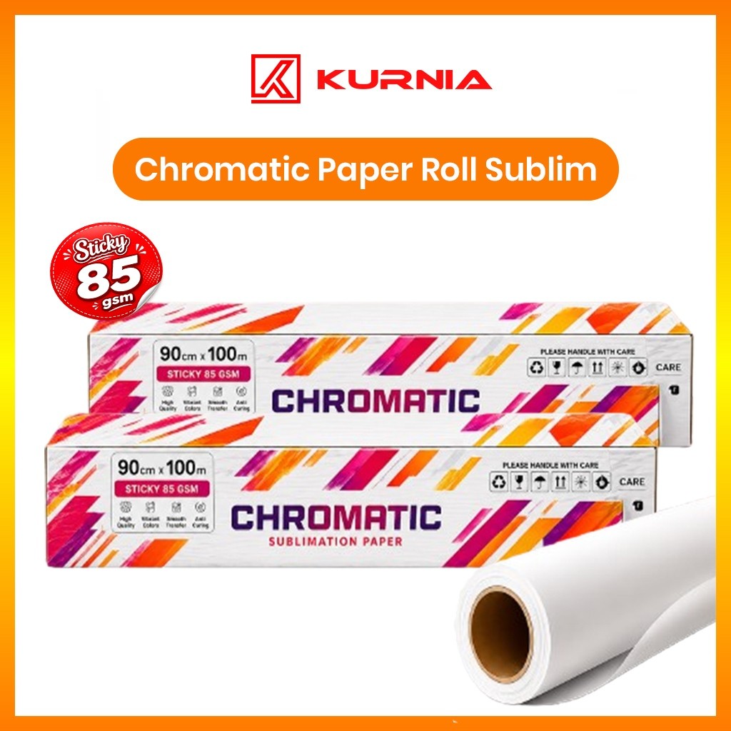 Chromatic Paper Roll Sublim Premium 85gsm | Kertas Sublim Berbagai Ukuran | Transfer Paper Roll Subl