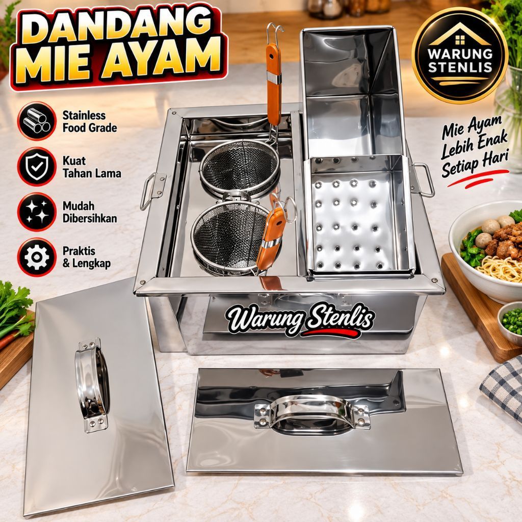 Dandang Mie Kotak 2 Lubang / Dandang Mie Ayam 2 Lubang