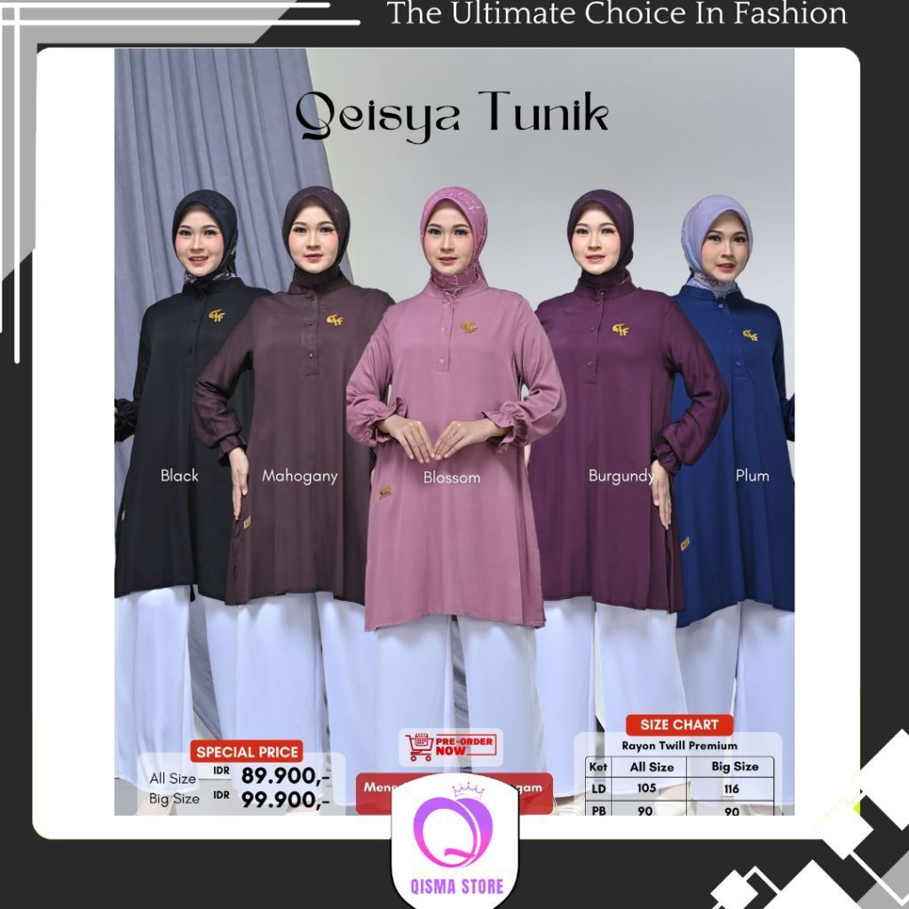 BEST PRICE// QEISYA TUNIK BY FEE FASHION// QISMASTORE