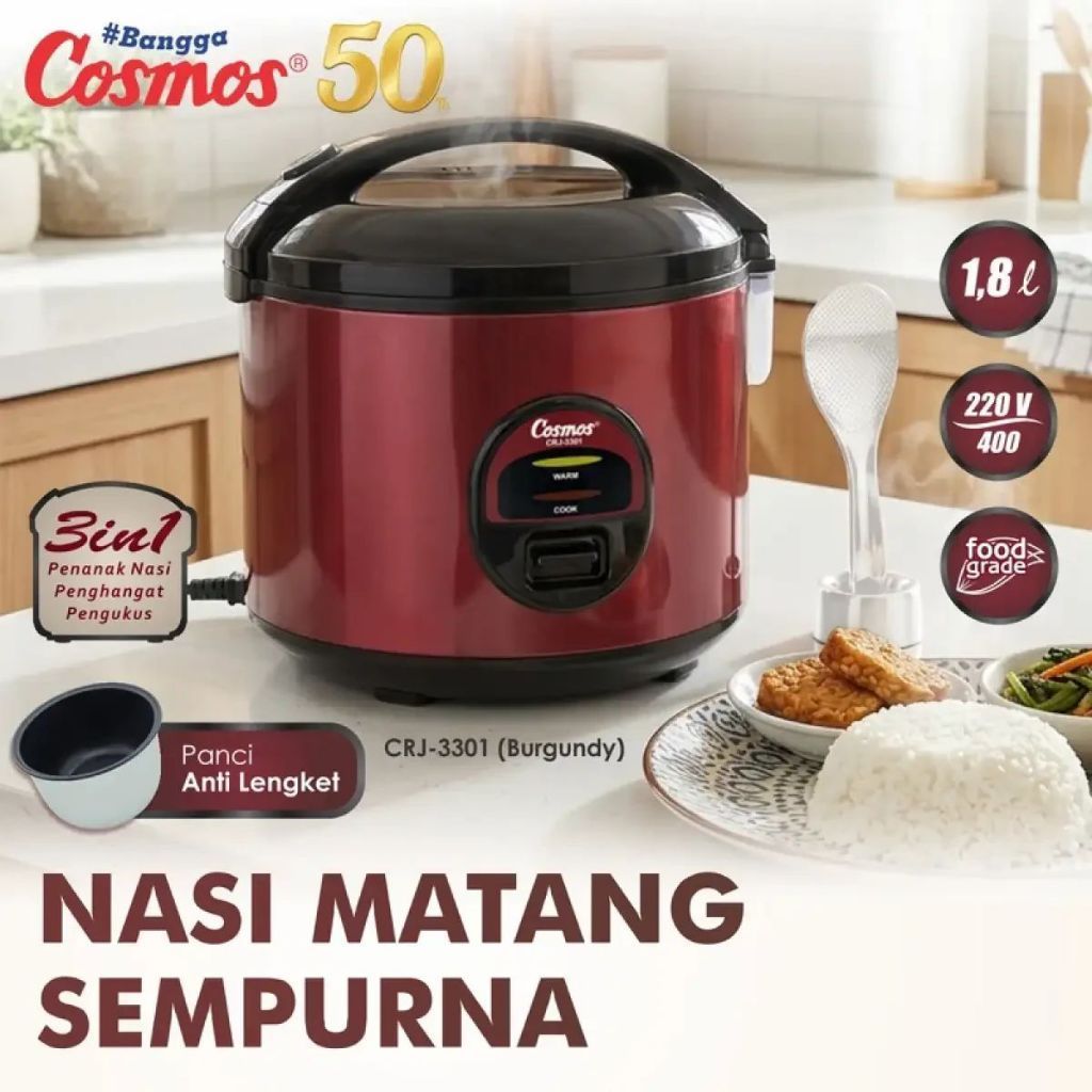 magicom COSMOS 1.8 liter CRJ 3301 RED, rice cooker cosmos 3301, magic com