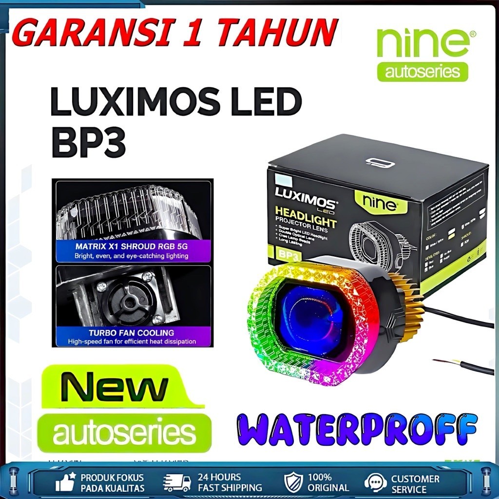 PROJI BILED RGB BP3 KRISTAL MATRIX 3INCH DEVIL SHOURD RGB NINE LUXIMOS BP3 40 WATT