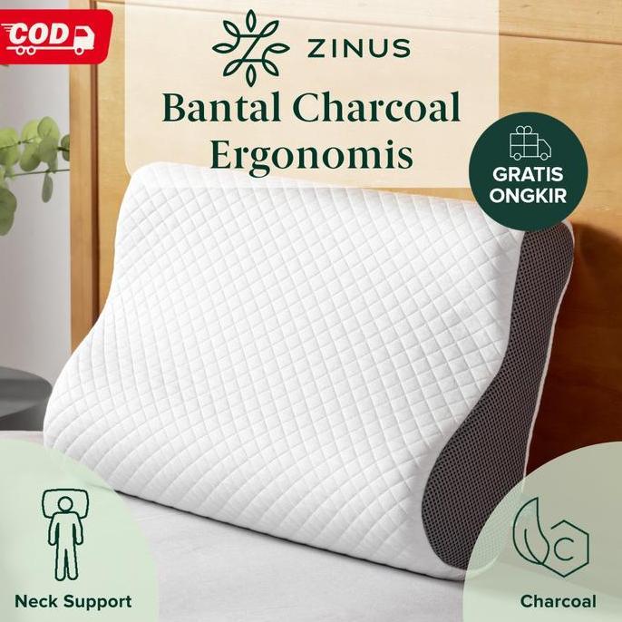 [Cod] Bantal Zinus Charcoal Memory Foam Tencel Cover Bed