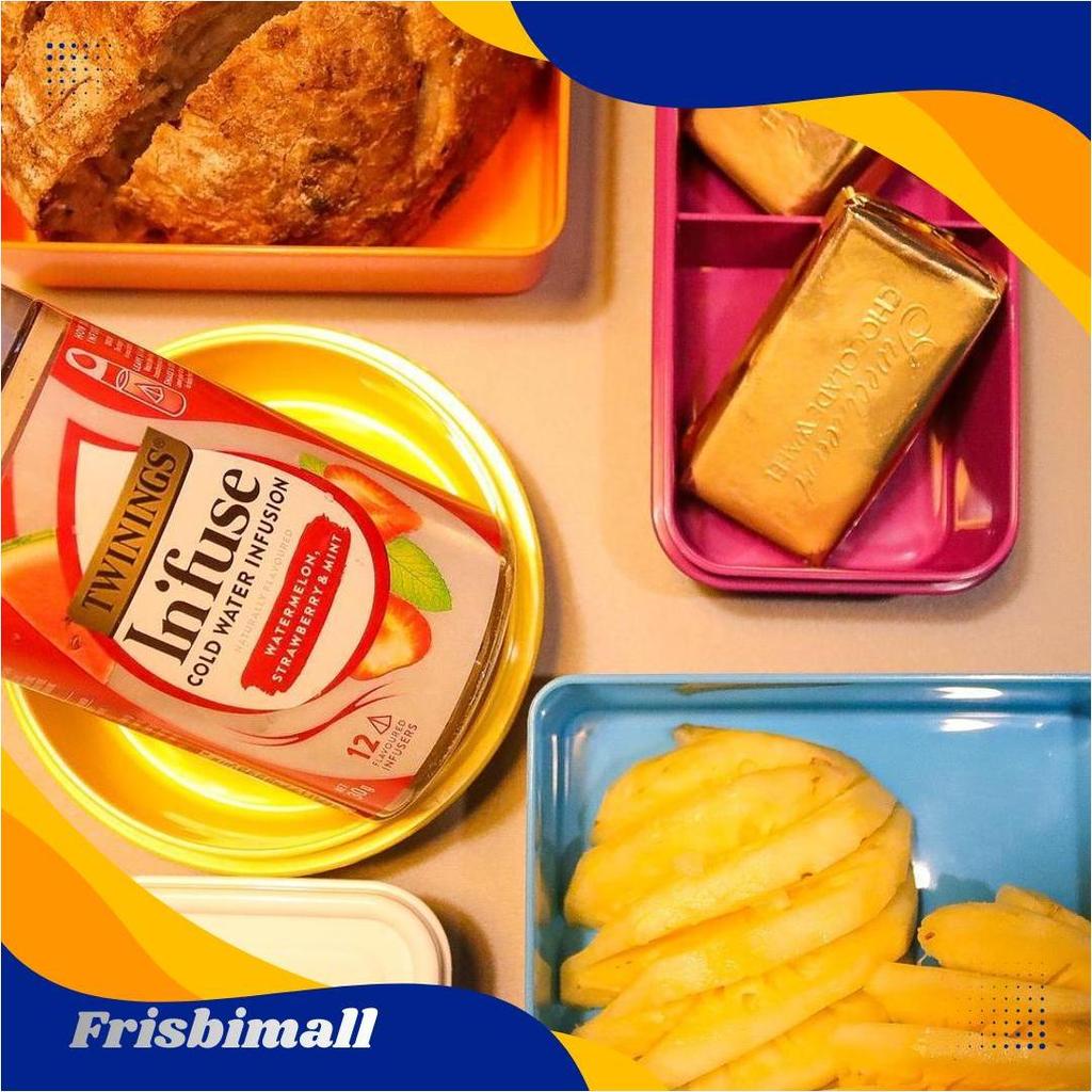 kubox kotak makan rectanguler with divider/lunch box Teratas