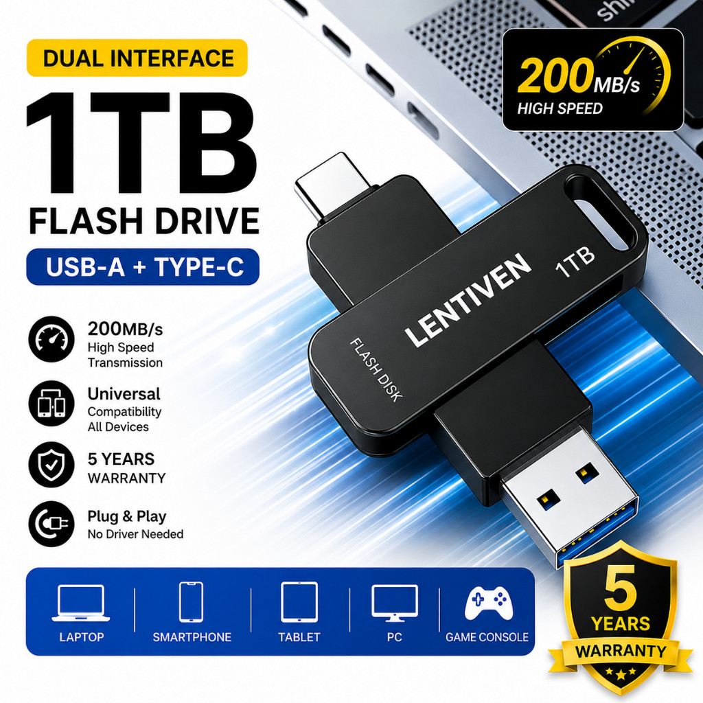PUNING 1TB 3In1 Flash Drive High speed USB Metal USB Flash Drive Type-C 256GB 512GB 1TB OTG Flashdis