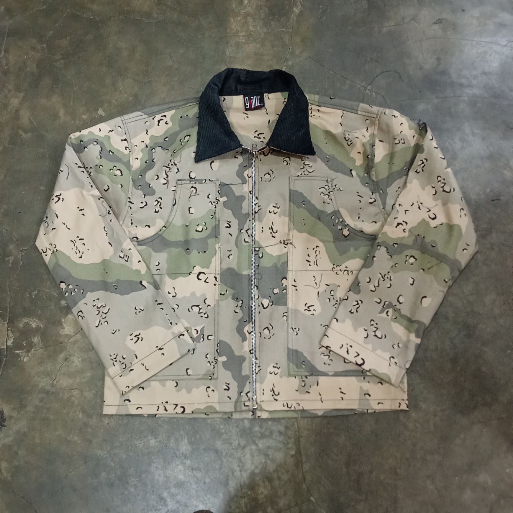Work Jacket Corduroy Collar Plaid Desert Camo