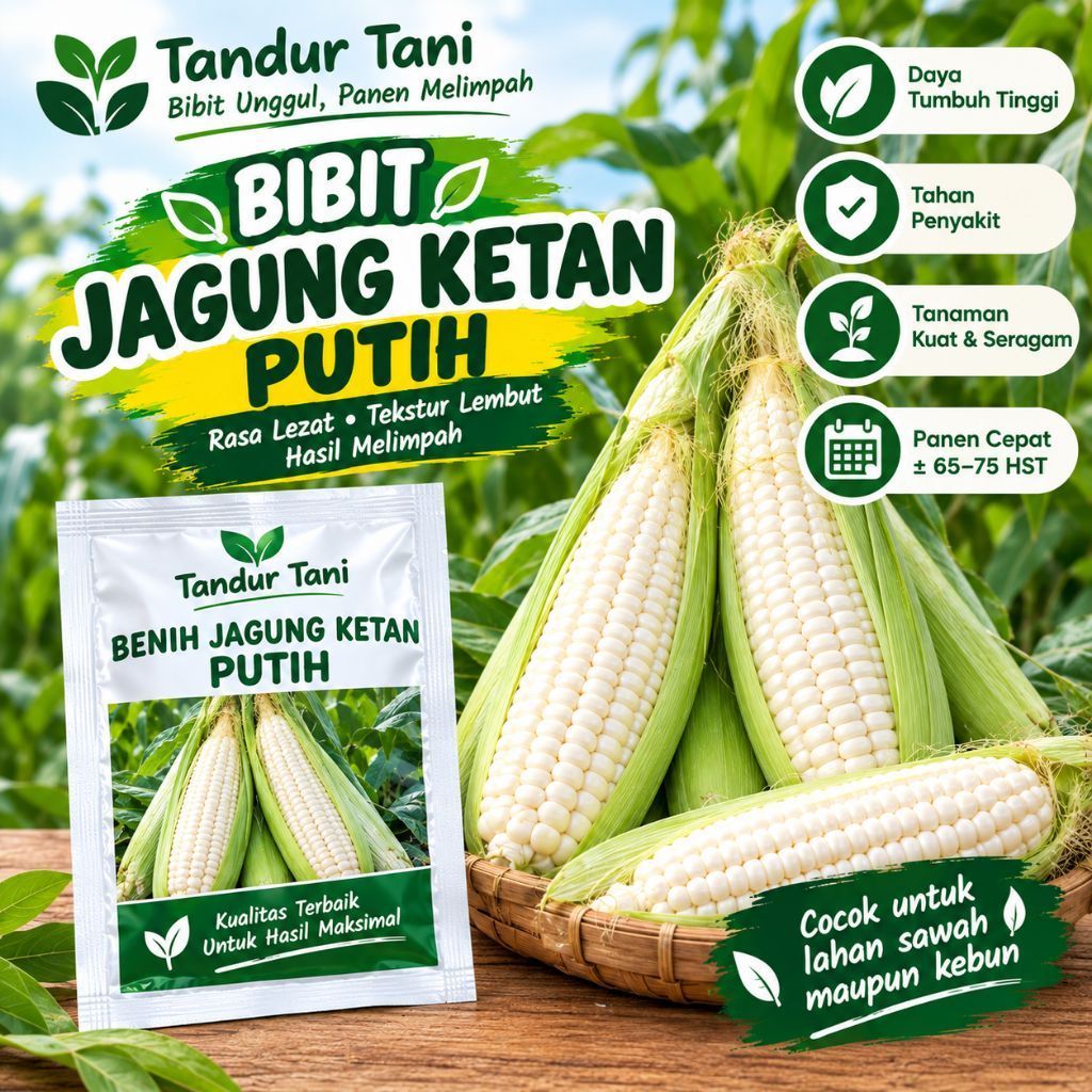 Benih jagung ketan putih 100 Butir  jagung ketan putih unggul