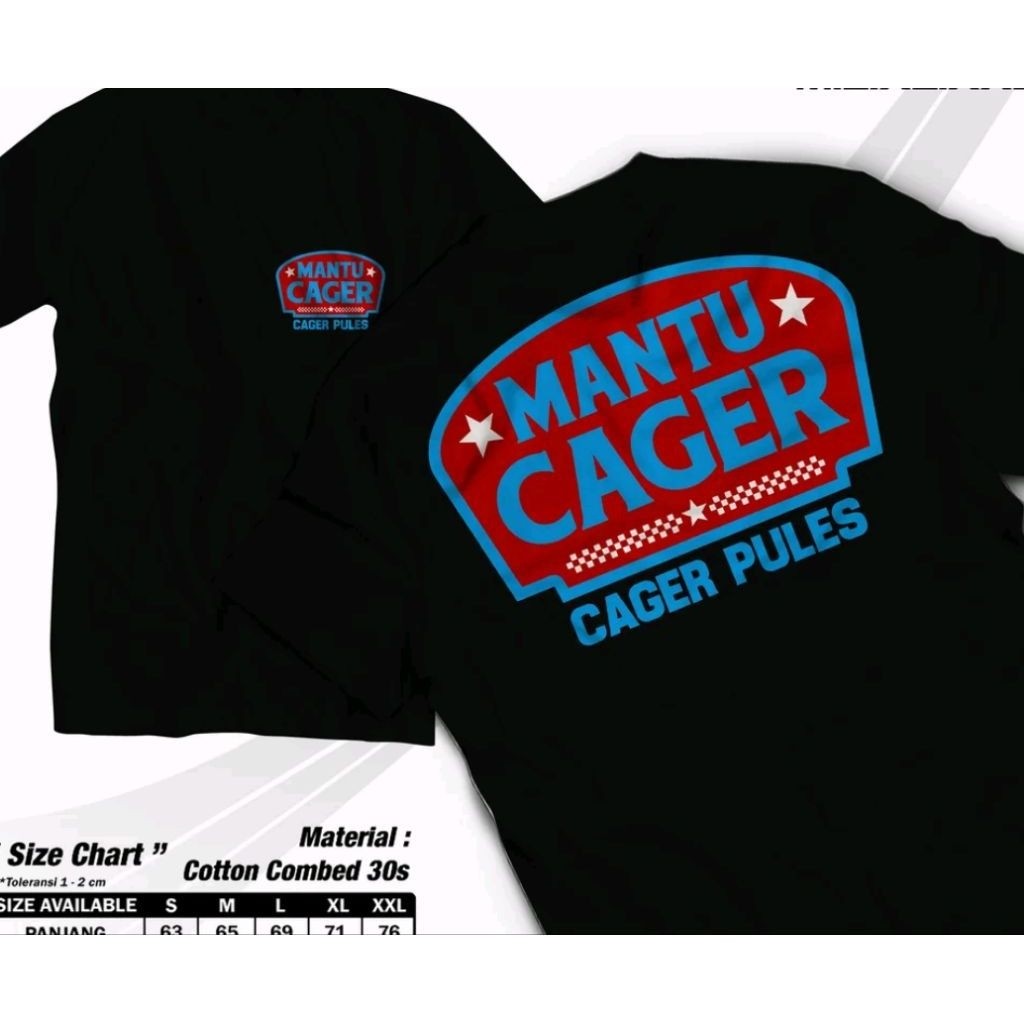 Kaos Mantu Cager Cager Pules Lengan Pendek Nyaman Unisex