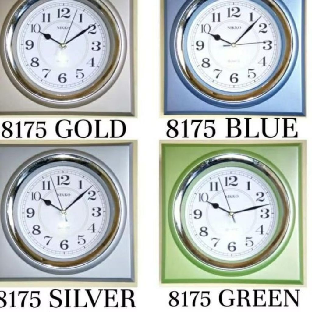 Nikko kotak Jam Dinding unik NK-8175  hiasan dinding uk.25x25 Mesin Detak Berkualitas