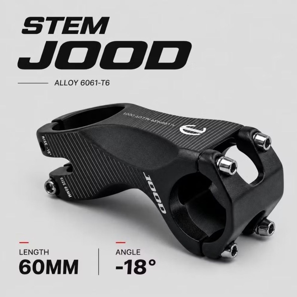 JOOD STEM MTB NUNDUK -18 ALLOY RINGAN SIZE 60MM MINUS 18 DERAJAT STEM MTB SEPEDA GUNUNG ALUMINIUM AL