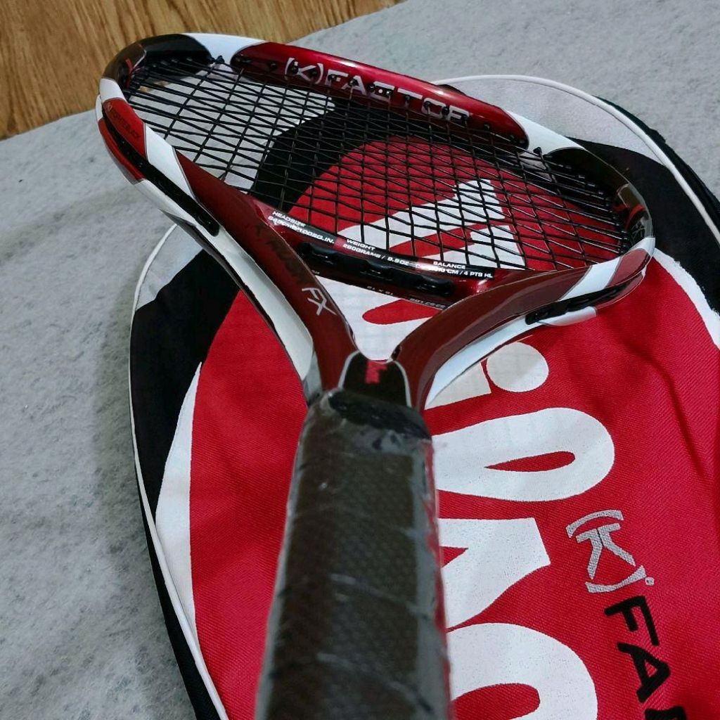 Raket Tenis Bekas Mulus Wilson K Factor Rush FX Original Merah Ada Tas Siap Pakai