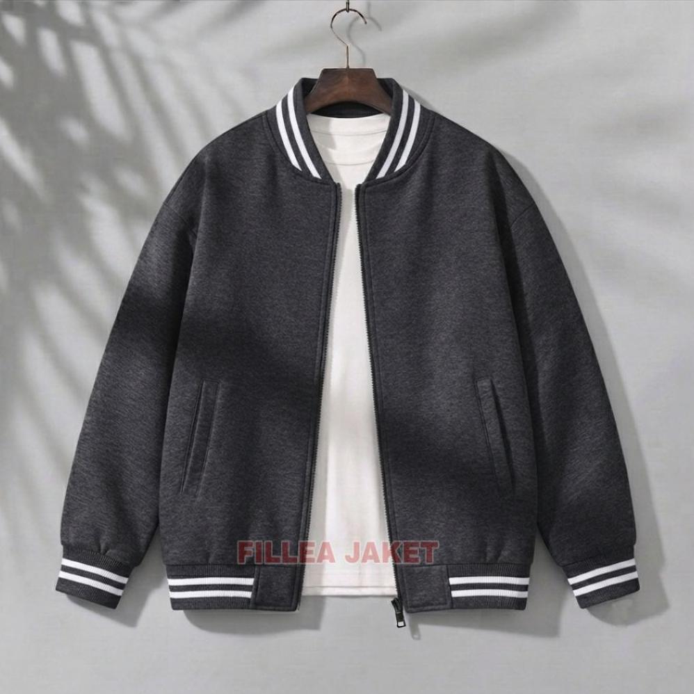 Free Ongkir Jacket Varsity Baseball Resleting Polosan Casual M-Xxl | Jacket Varsity Baseball Zipper 