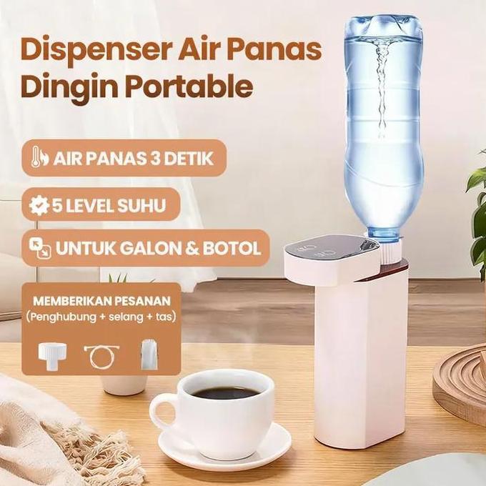 [3 Detik] Dispenser Air Panas Dingin Dispenser Air Portable Lipat, Pompa Galon Elektrik untuk Air Pa
