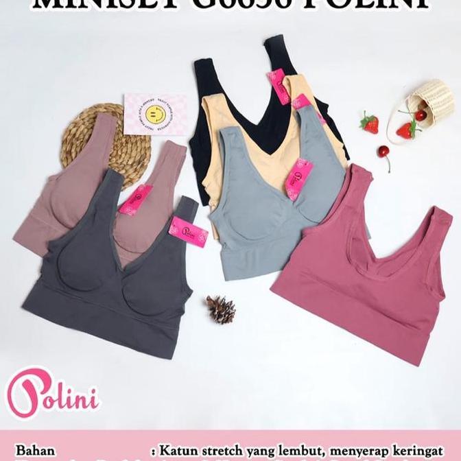 Miniset Bra Polini / Miniset Sport  Bra Polini Busa Katun Nyaman Dewasa Remaja