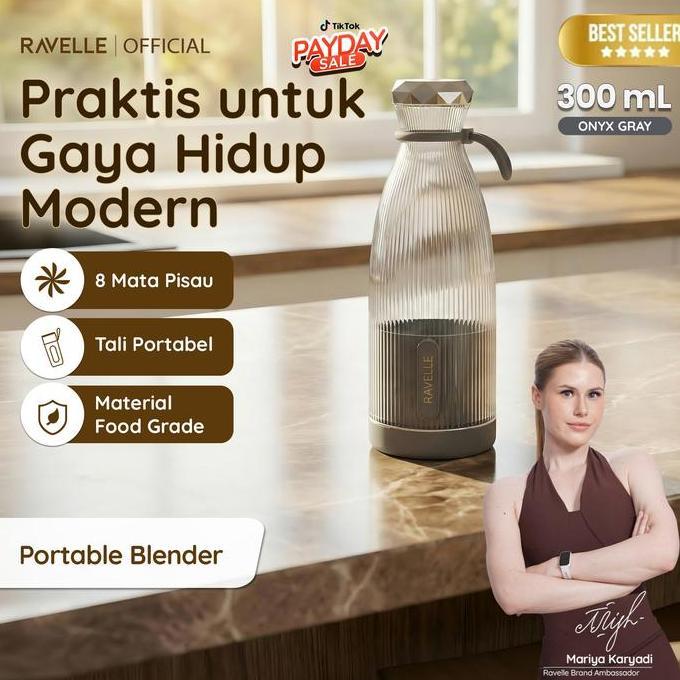 Ravelle Purea Blender Portable Ravelle 300Ml Usb Rechargeable - Blender Jus Buah Smoothie Milkshake 