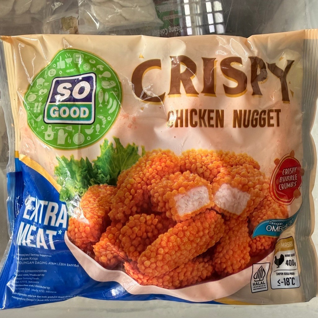 SO GOOD CRISPY CHICKEN NUGGET 400 GR NUGGET BUBBLE CRISPY SO GOOD 400 GR