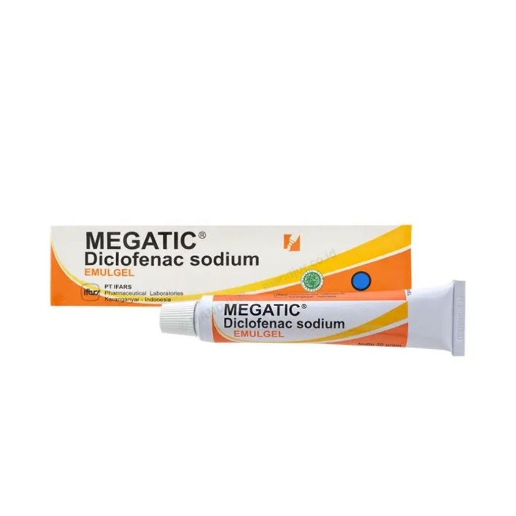 Gel Pereda Nyeri Megatic 20 Gram Tube - Natrium Diklofenak 1%, Mudah Digunakan, Atasi Nyeri