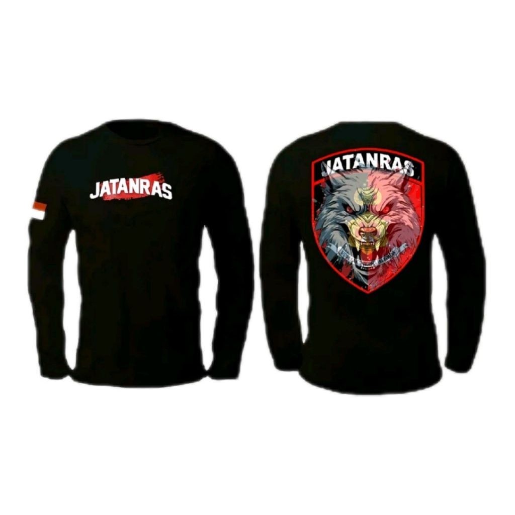 KAOS LENGAN PANJANG JATANRAS MERAH MOTIF SRIGALA