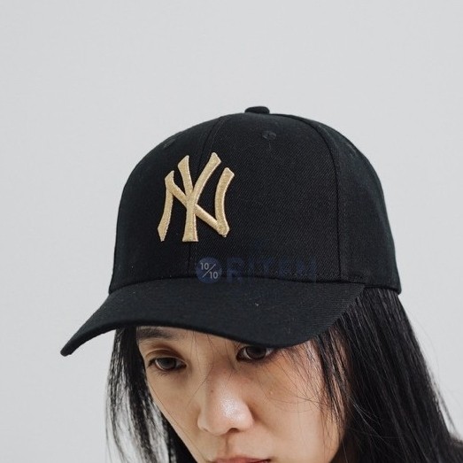 MLB NY Yankees Gold Logo Base Ball Cap Black Original / Topi MLB Authentic