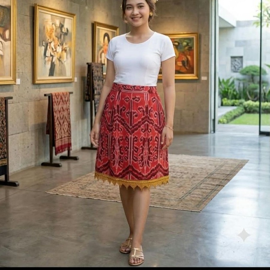 rok tenun motif Kalimantan Dayak iban