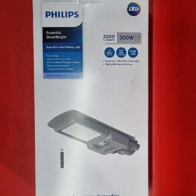 TERMURAH - BRC010 LED20/765 G2 Lampu PJU Solar Panel Tenaga Surya 200W Watt IP65 Philips