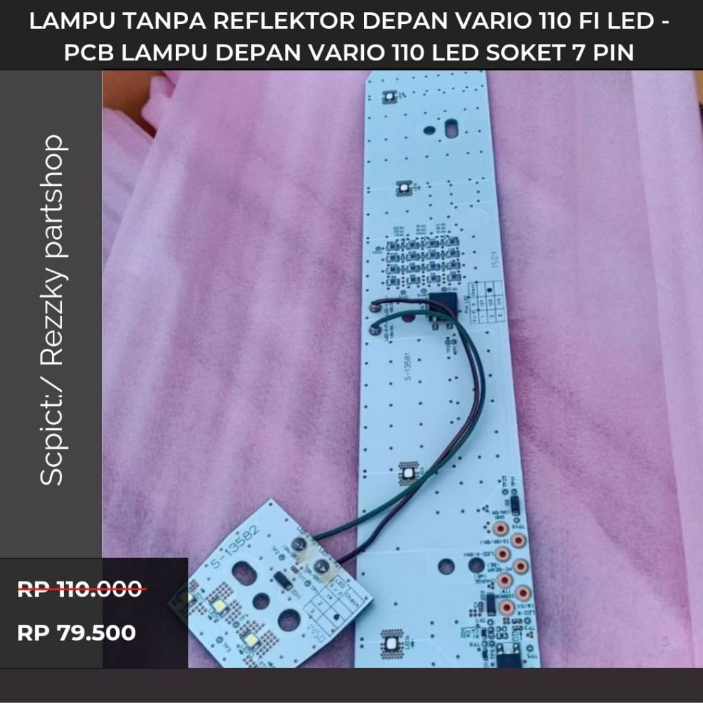Promo Lampu tanpa reflektor depan vario 110 fi led - pcb lampu depan vario 110 led soket 7 pin

